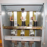 Ошиновка шкафа КРУ КМ-1М с полимерными изоляторами